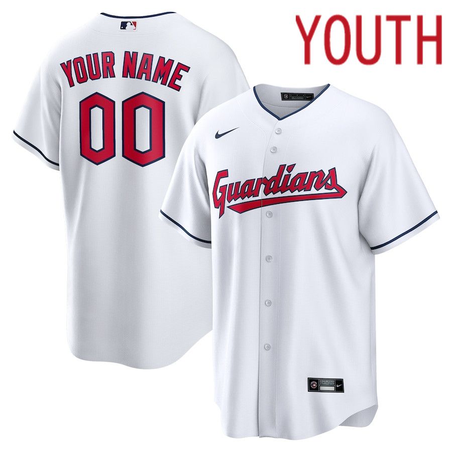 Youth Cleveland Guardians Nike White Replica Custom MLB Jersey->women mlb jersey->Women Jersey